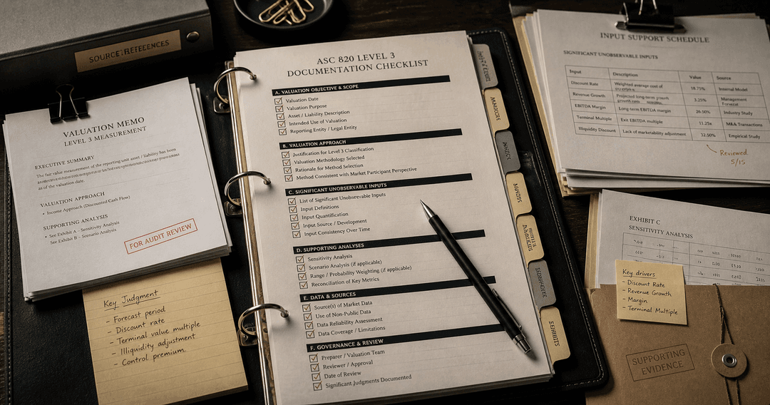 ASC 820 Level 3 Documentation Checklist | Zimbs Valetex | Zimbs Valetex