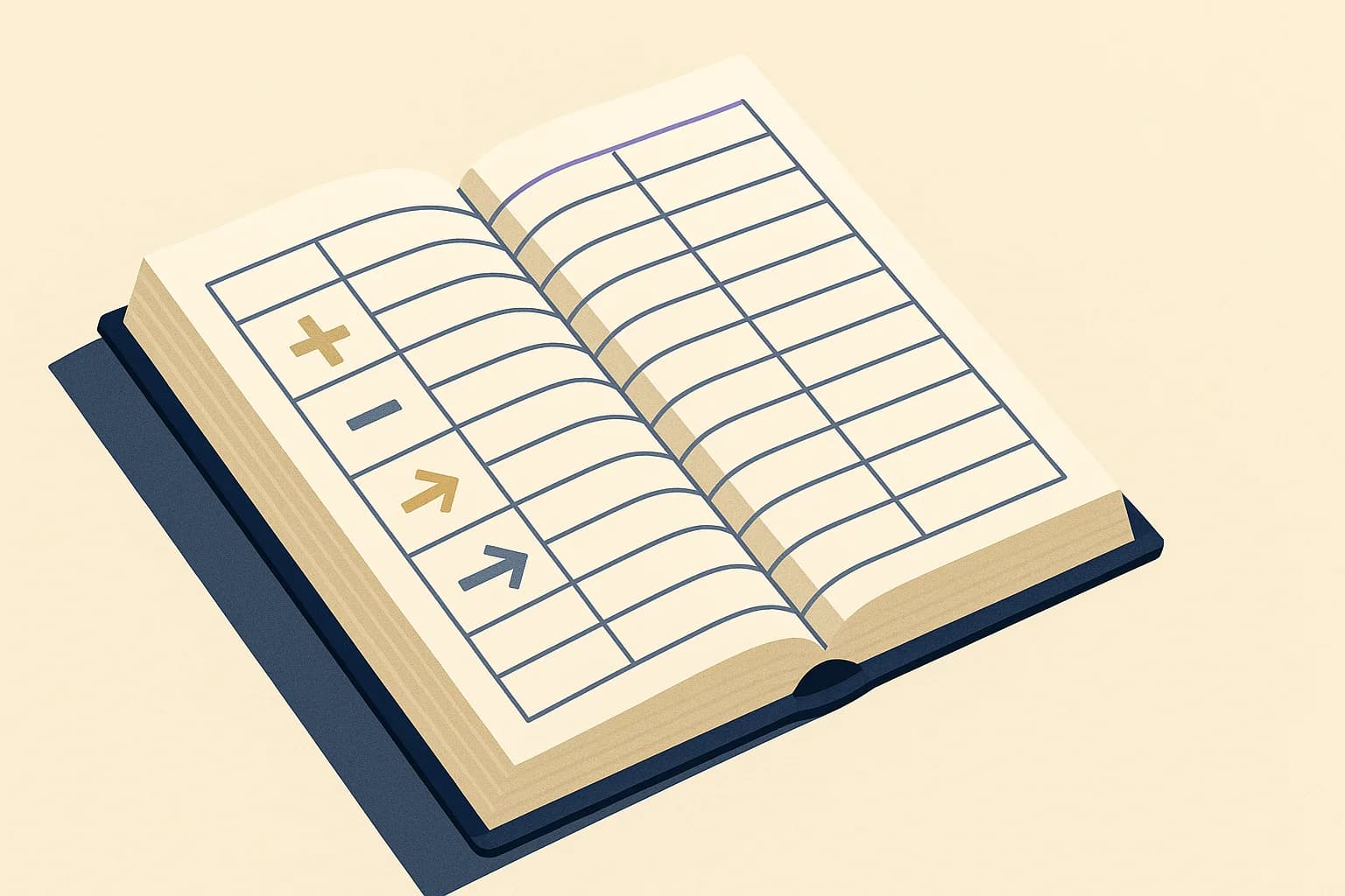 Isometric diagram of a Level 3 rollforward table with labeled rows for purchases, transfers, gains and losses, arranged on a cream surface with navy shadow accents