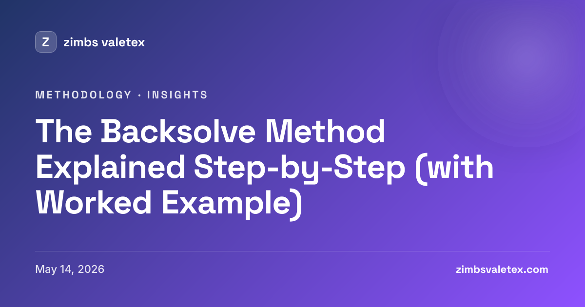 Backsolve Method Explained Step-by-Step | Zimbs Valetex | Zimbs Valetex